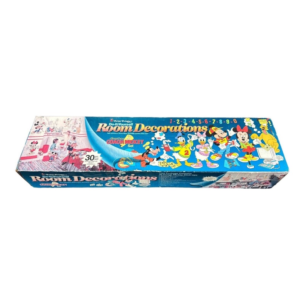 Walt‎ Disney 1990 Priss Prints Room Decals Coach Mickey Set Sealed Box